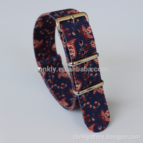 Paisley printed nylon nato watch straps factory